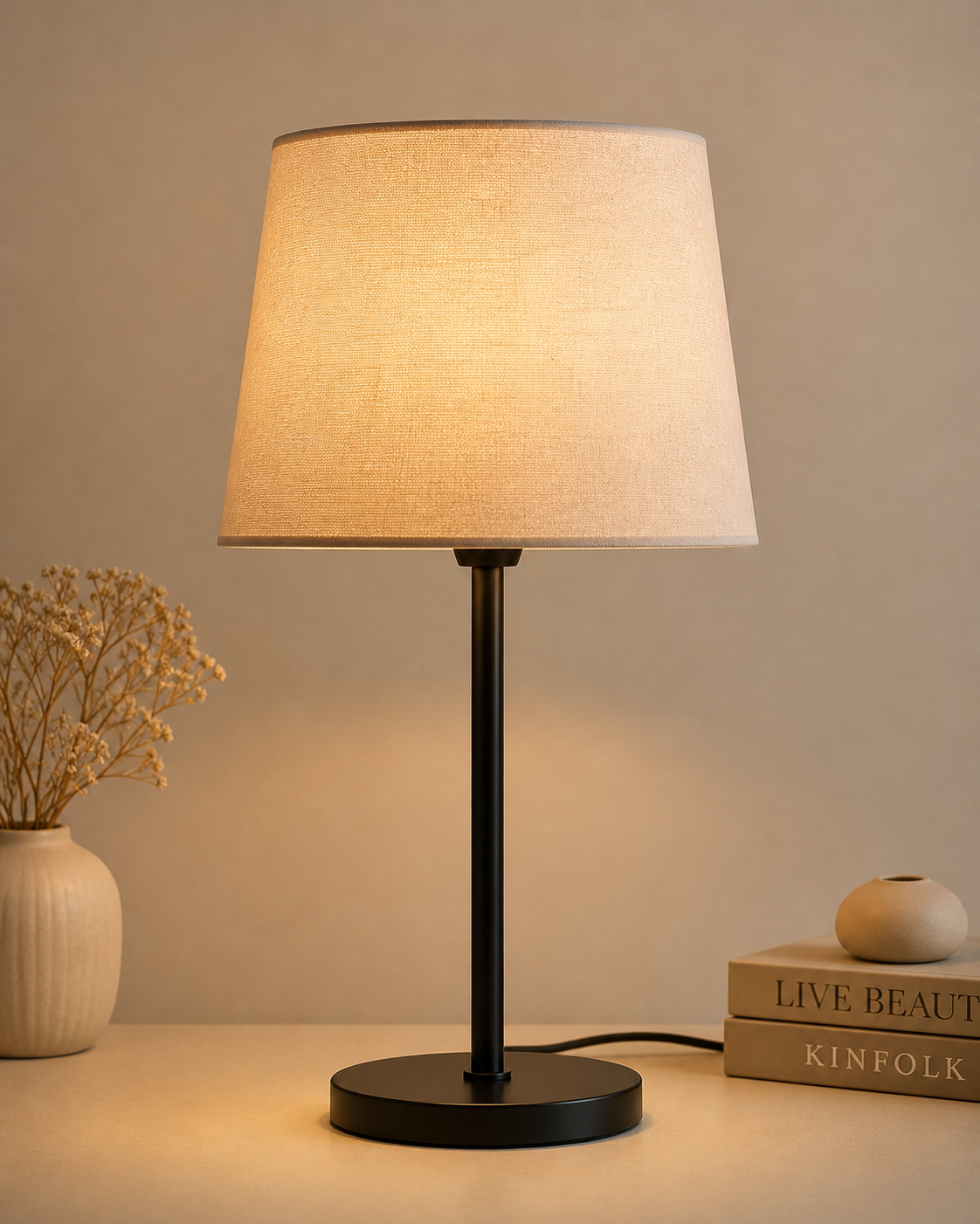 Modern Minimal Table Lamp – Warm Ambient Lighting